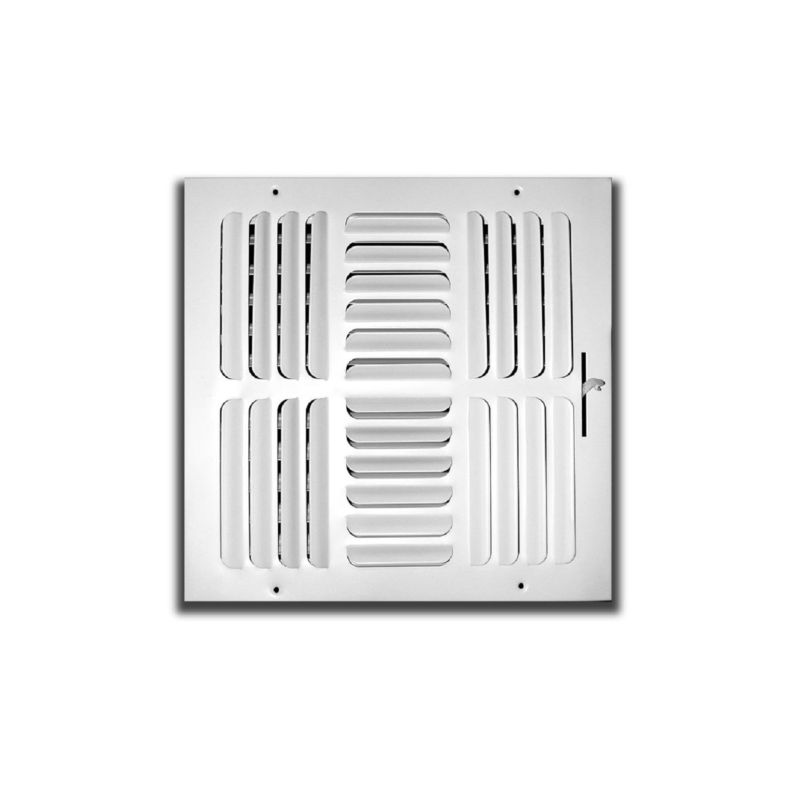 TRUaire 404M 06X06 - Fixed Curved Blade Wall/Ceiling Register With Multi Shutter Damper, 4-Way, White, 06" X 06"